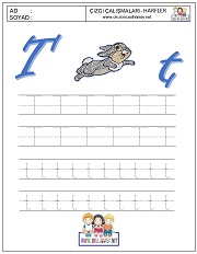 u harfi çizgi çalışması